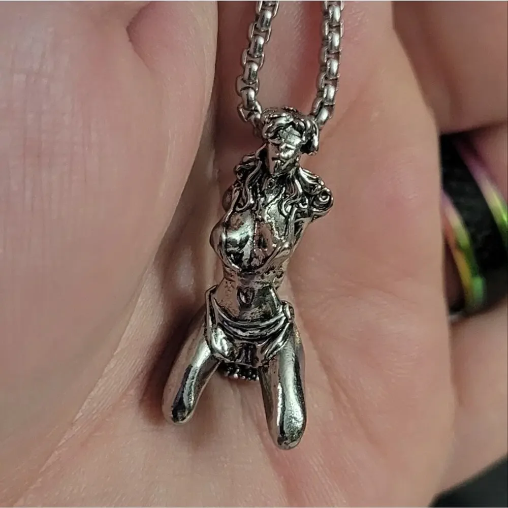 Bound woman kneeling necklace